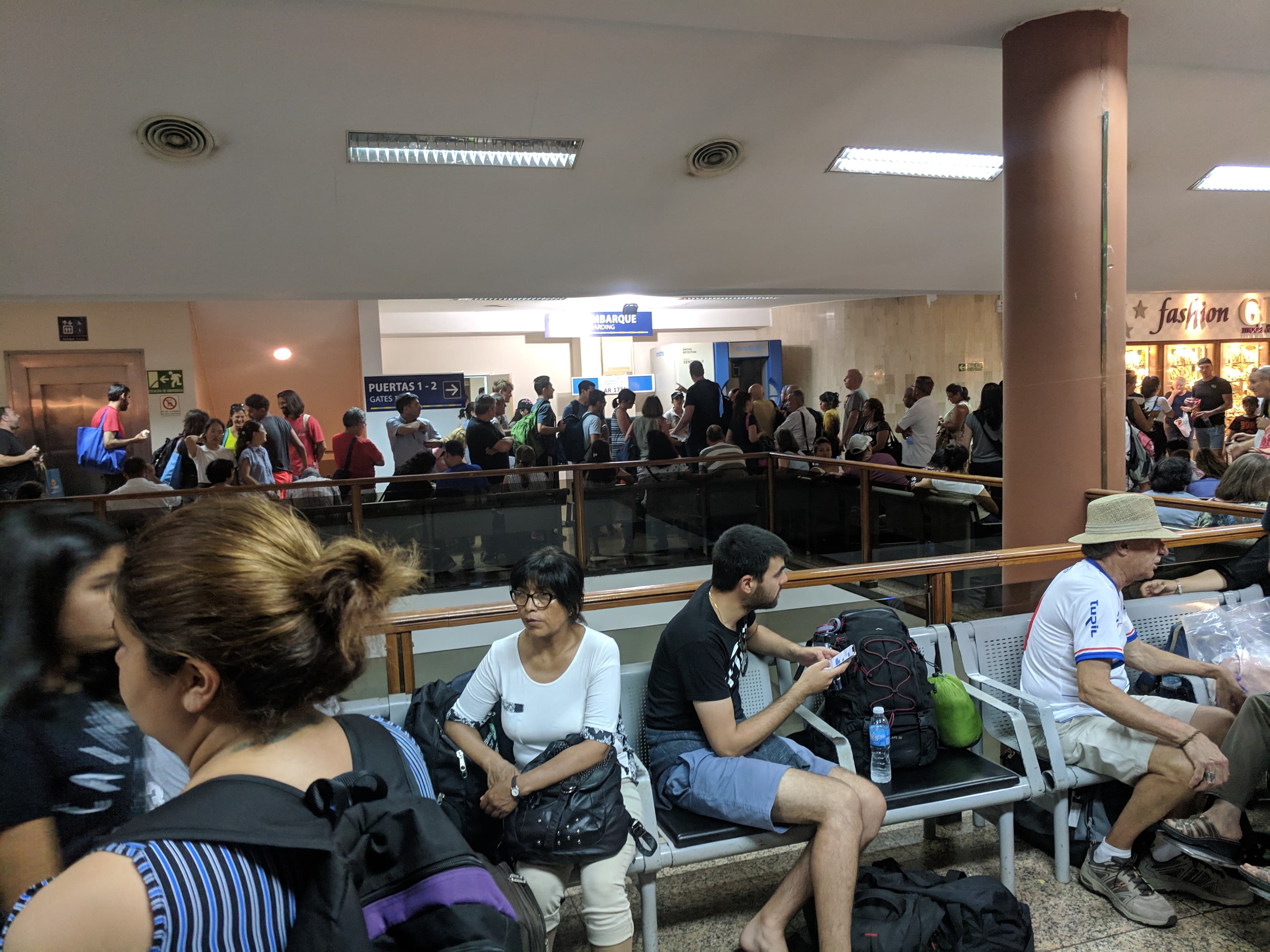 Chaotic airport at Iguazu