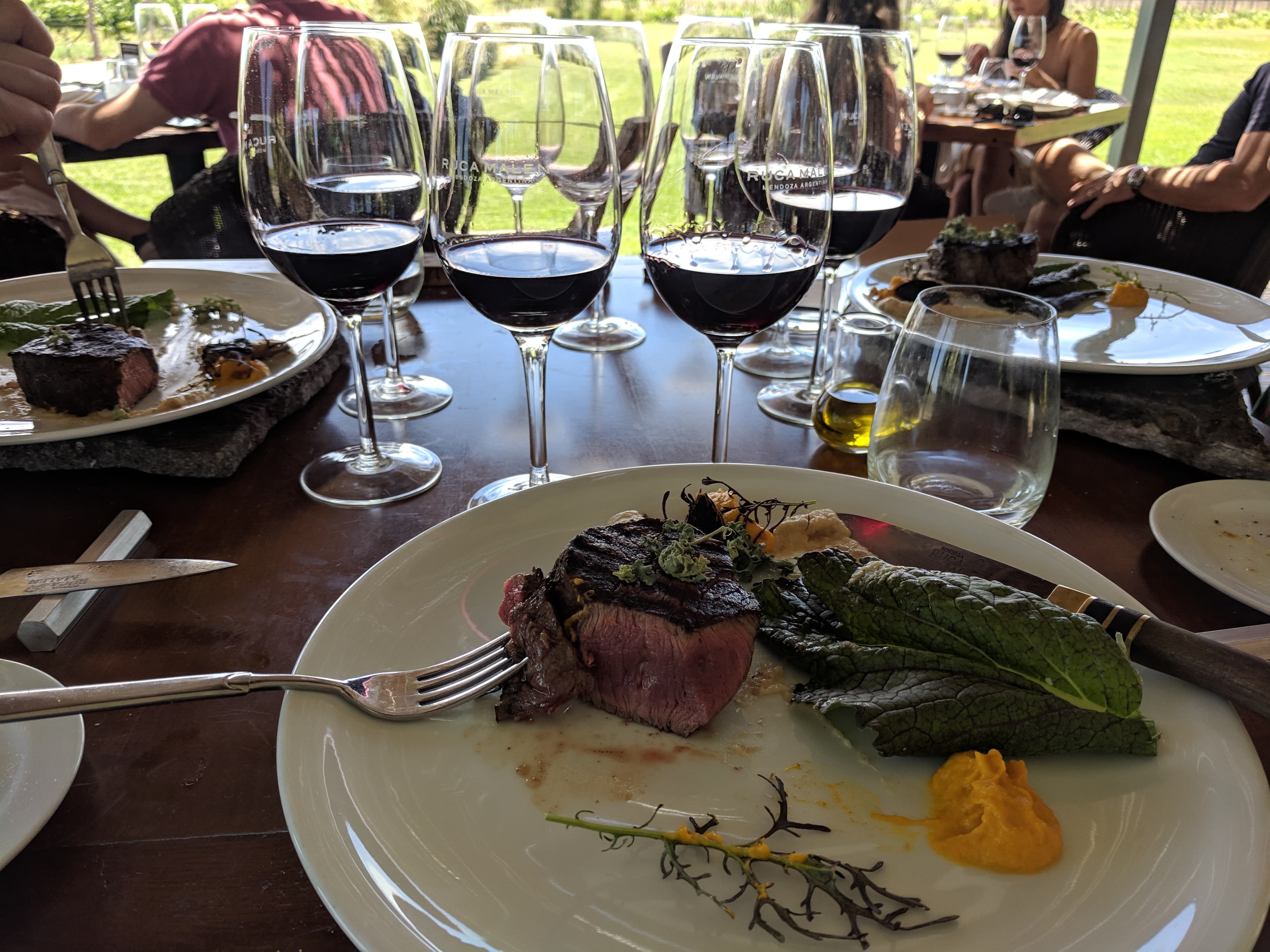 Steak and wine pairing at Ruca Malen