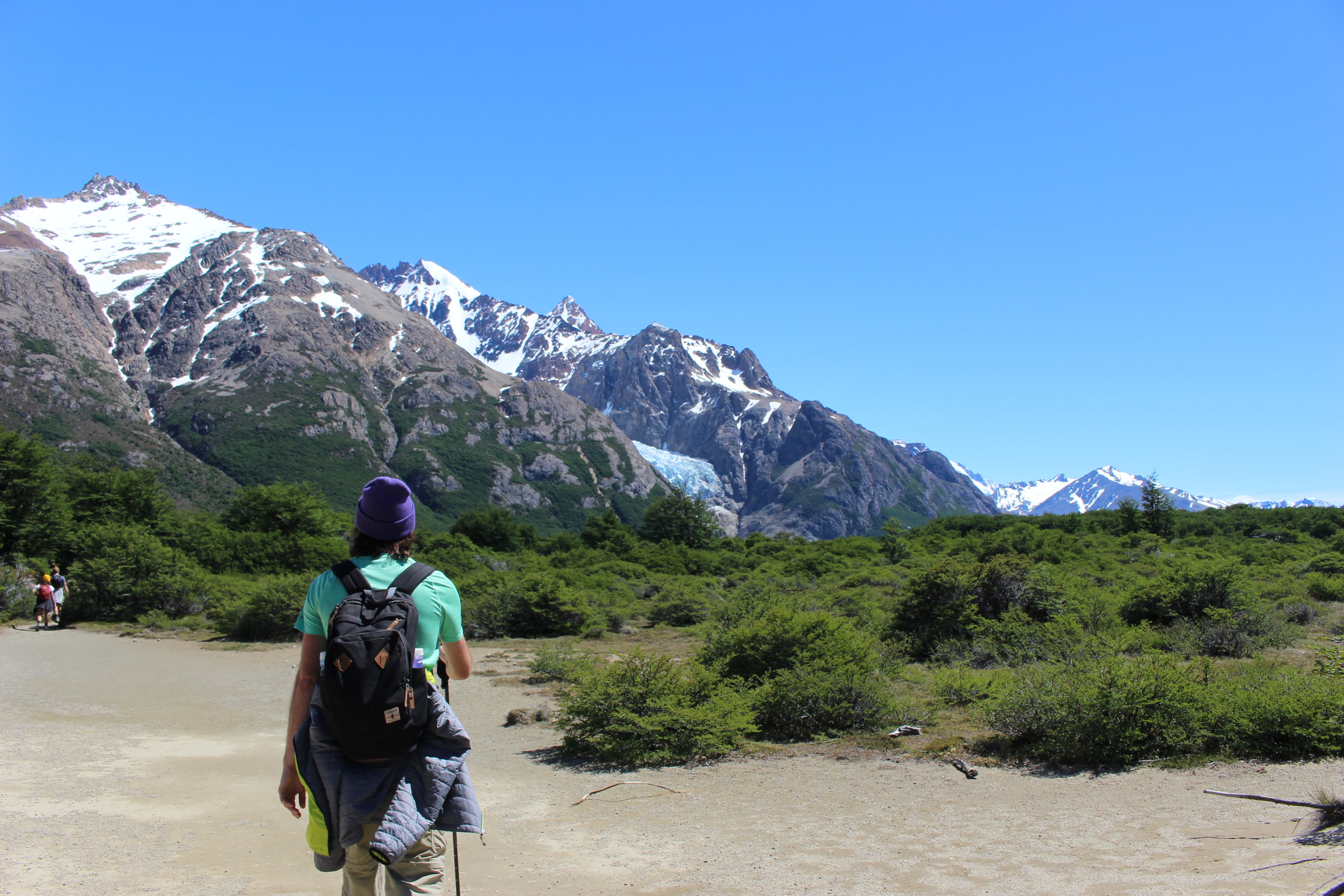 Gerrod hiking on the flat area