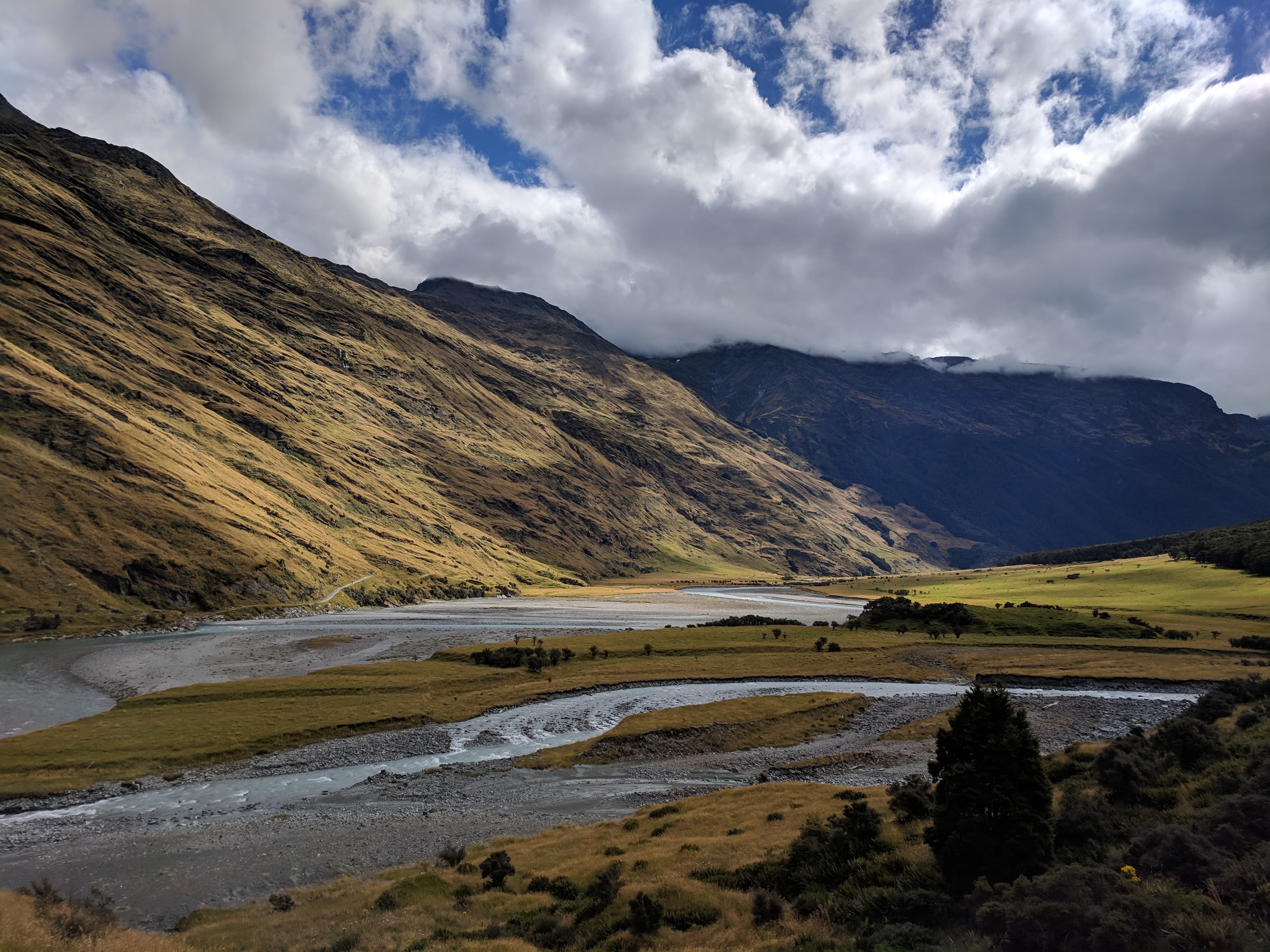 River through valley near Rob Roy Glacier