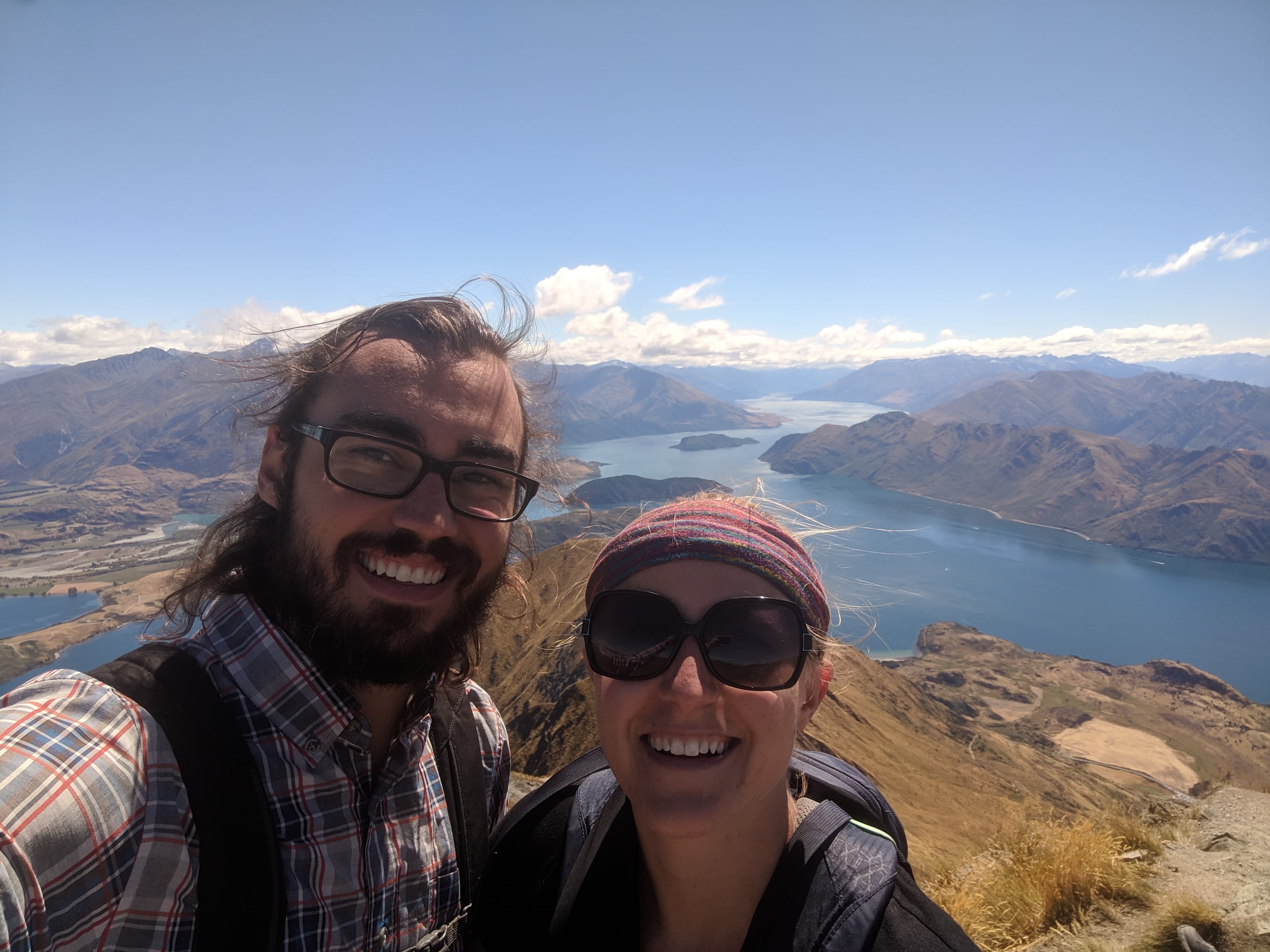 Gerrod and Lauren at the top of Roys Peak