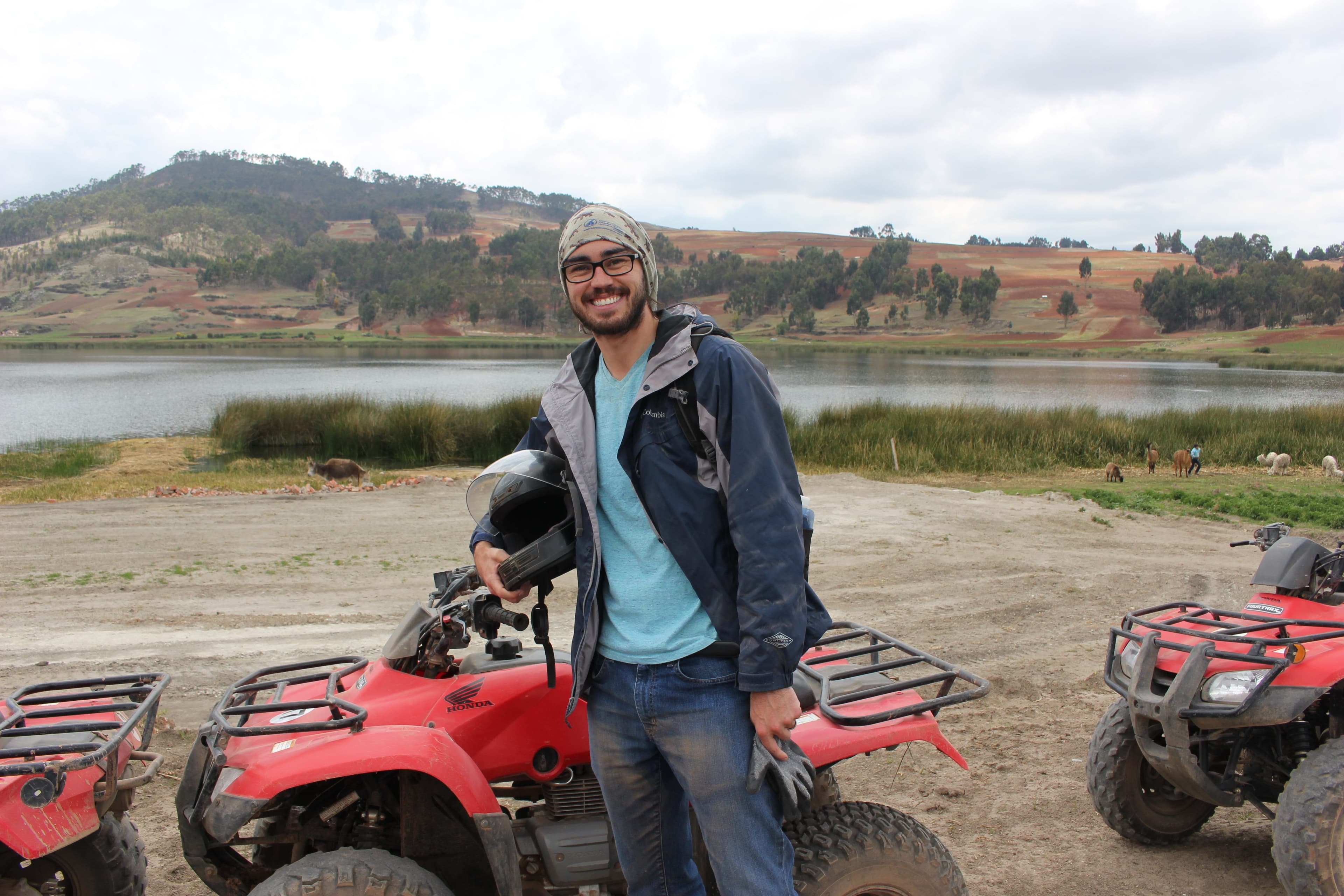 Gerrod and his beautiful smile in front of the lagoon