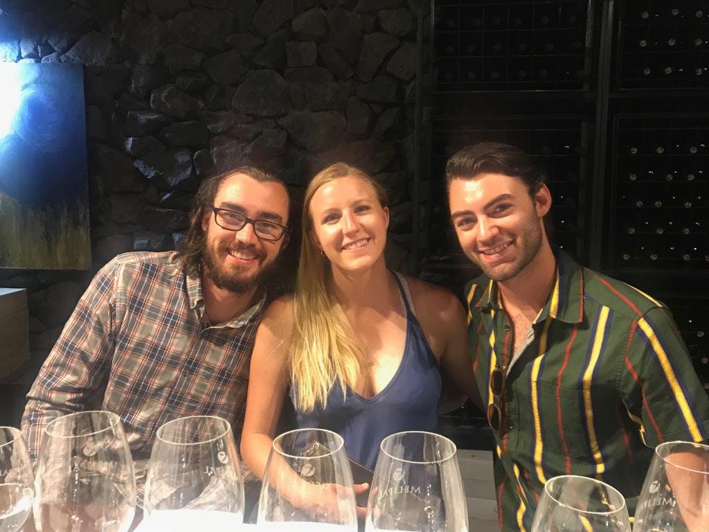 Gerrod, Lauren, and Josh at Melipal wine tasting