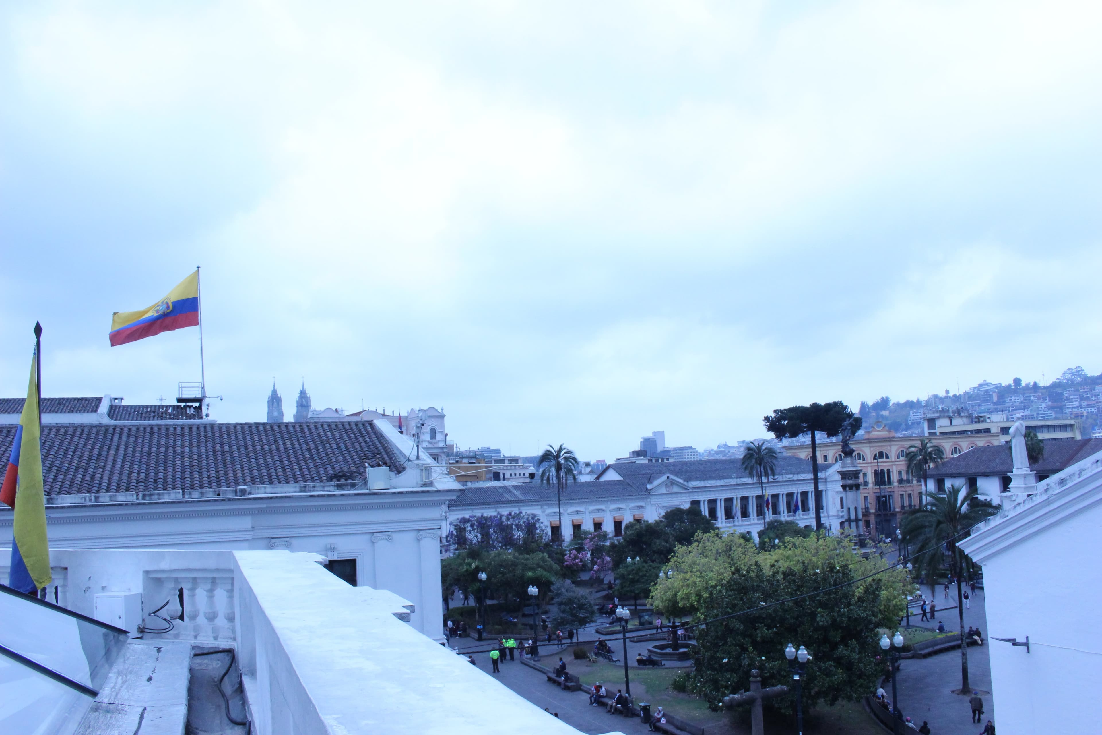 View from top of Museo Metropolitano looking towards Plaza Grande on Walking Tour