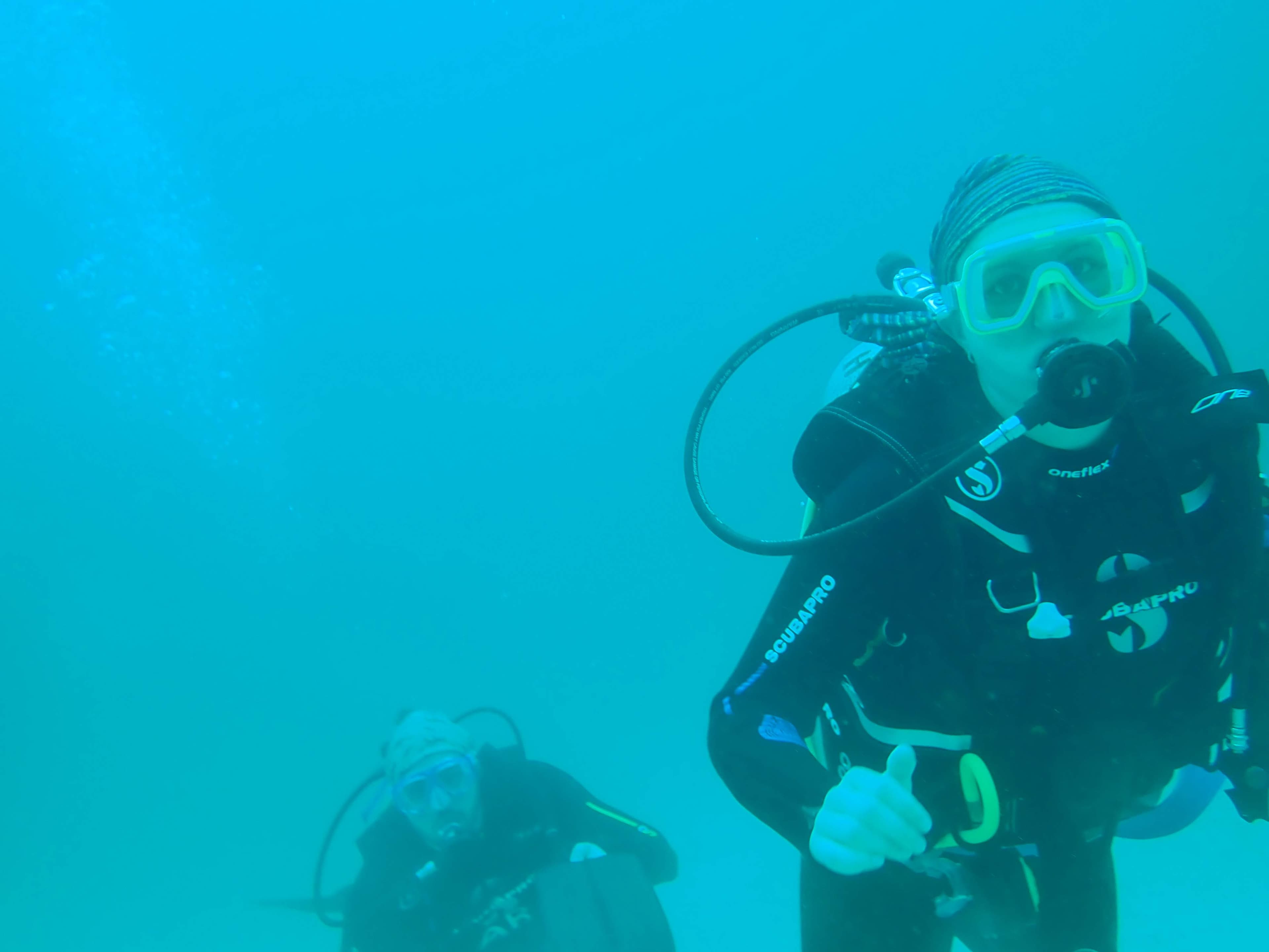 Lauren and Gerrod under the water