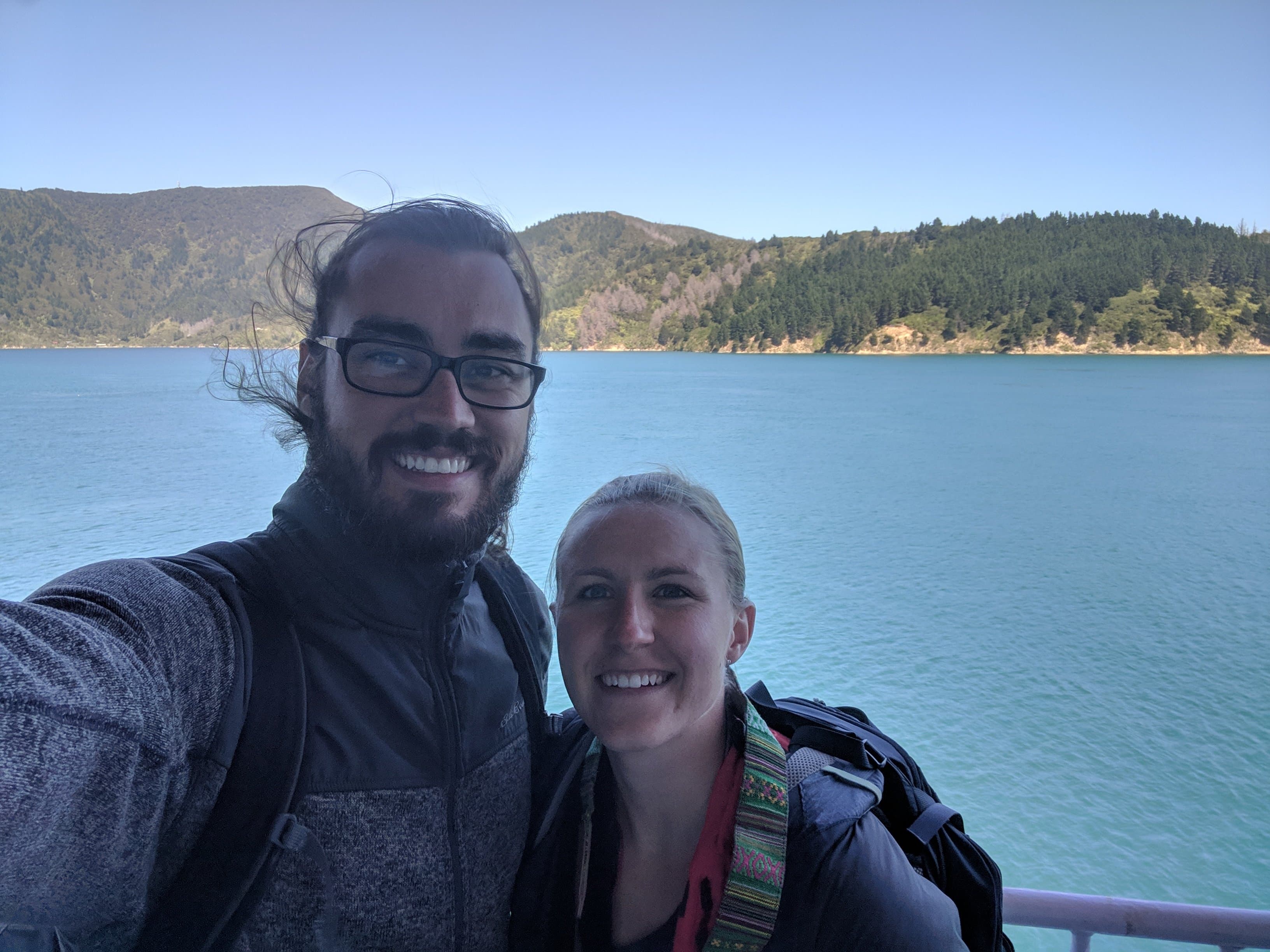 Lauren and Gerrod on the Interislander