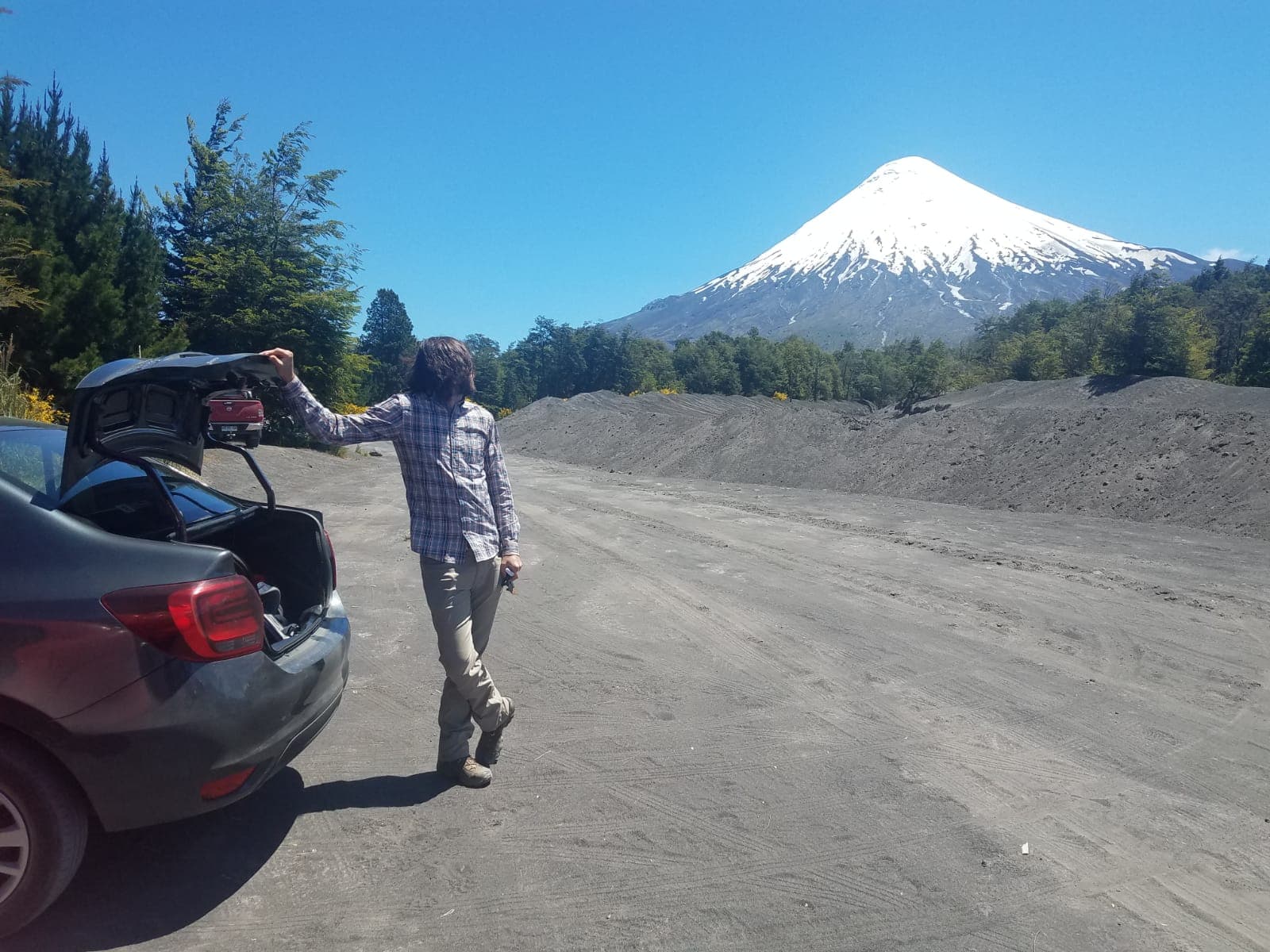 Gerrod reminiscing on his hike to Volcán Osorno