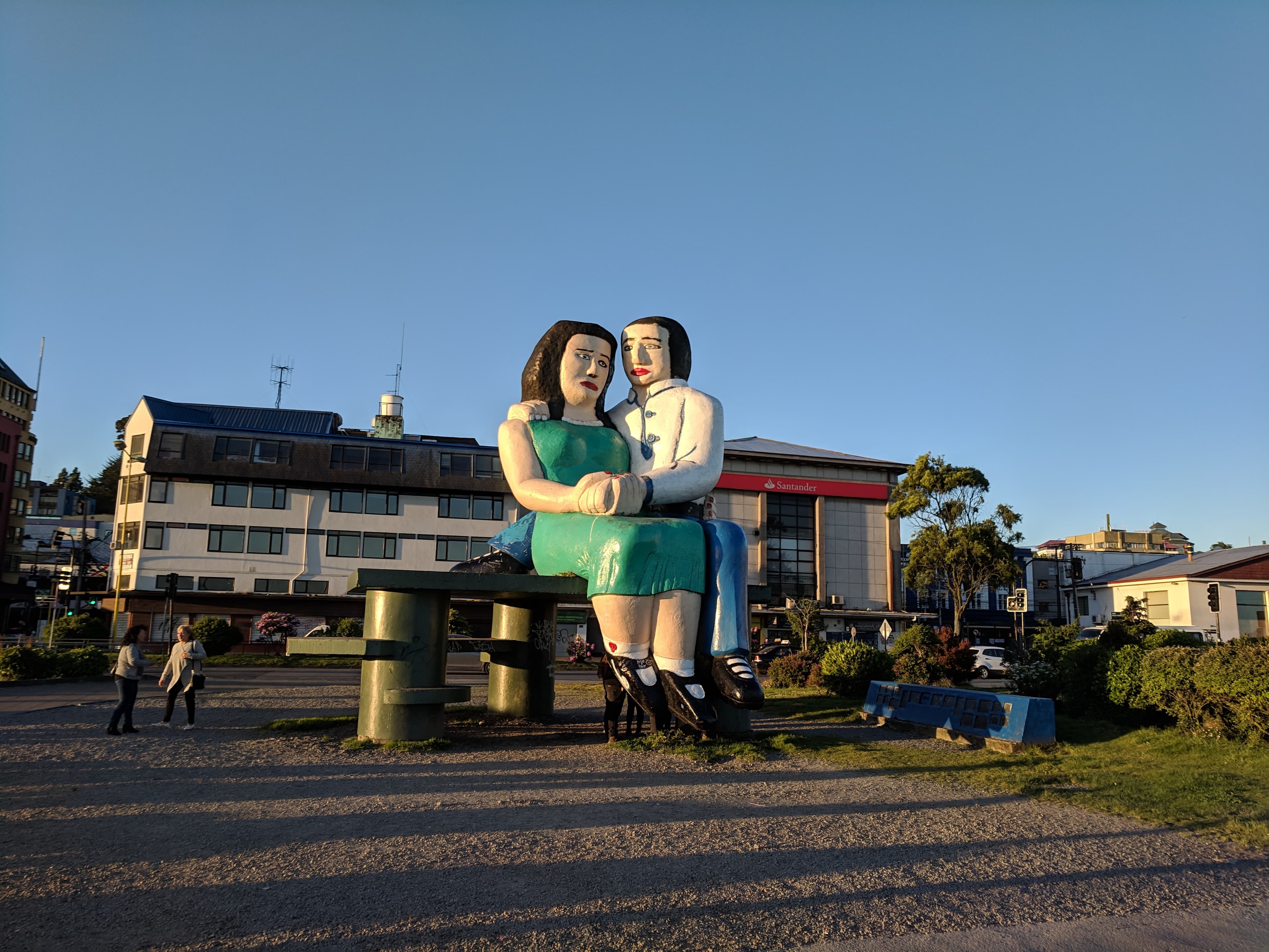 Odd statue at Puerto Montt known as Sentados Frente Al Mar