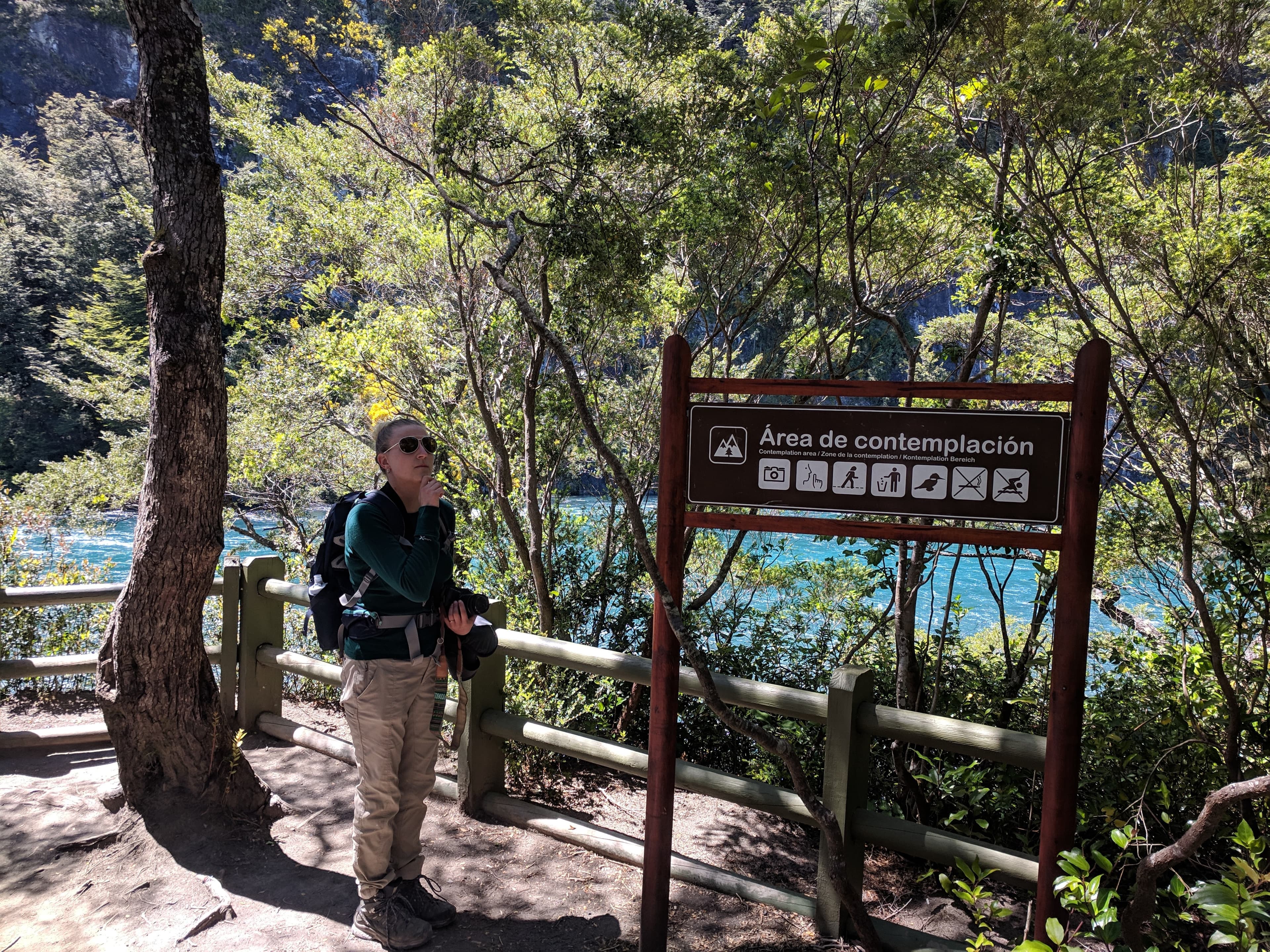 Lauren contemplating at Saltos de Petrohué Lauren contemplating at Saltos de Petrohué