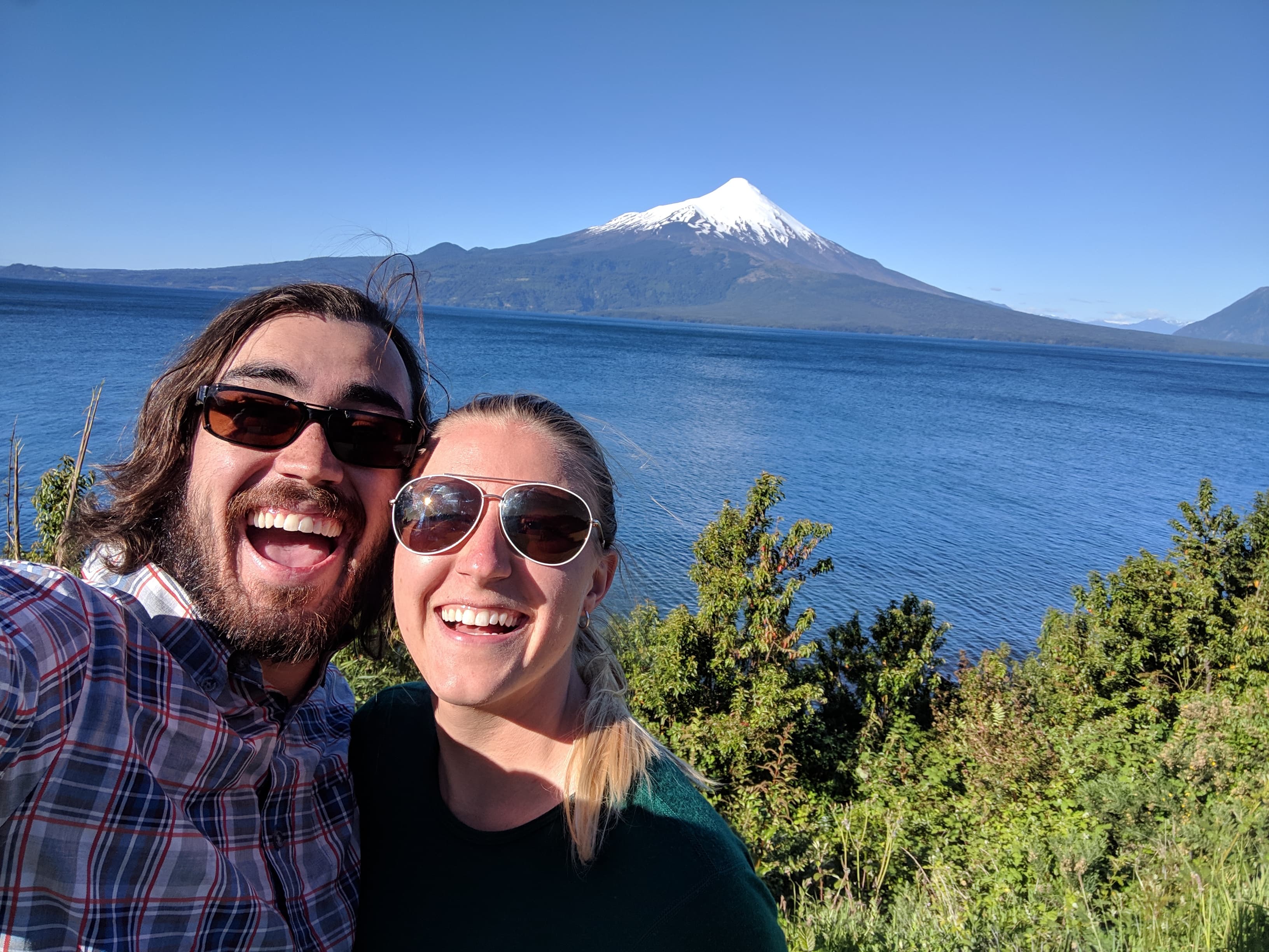 Gerrod and Lauren selfie at Lake Llanquihue Gerrod and Lauren selfie at Lake Llanquihue