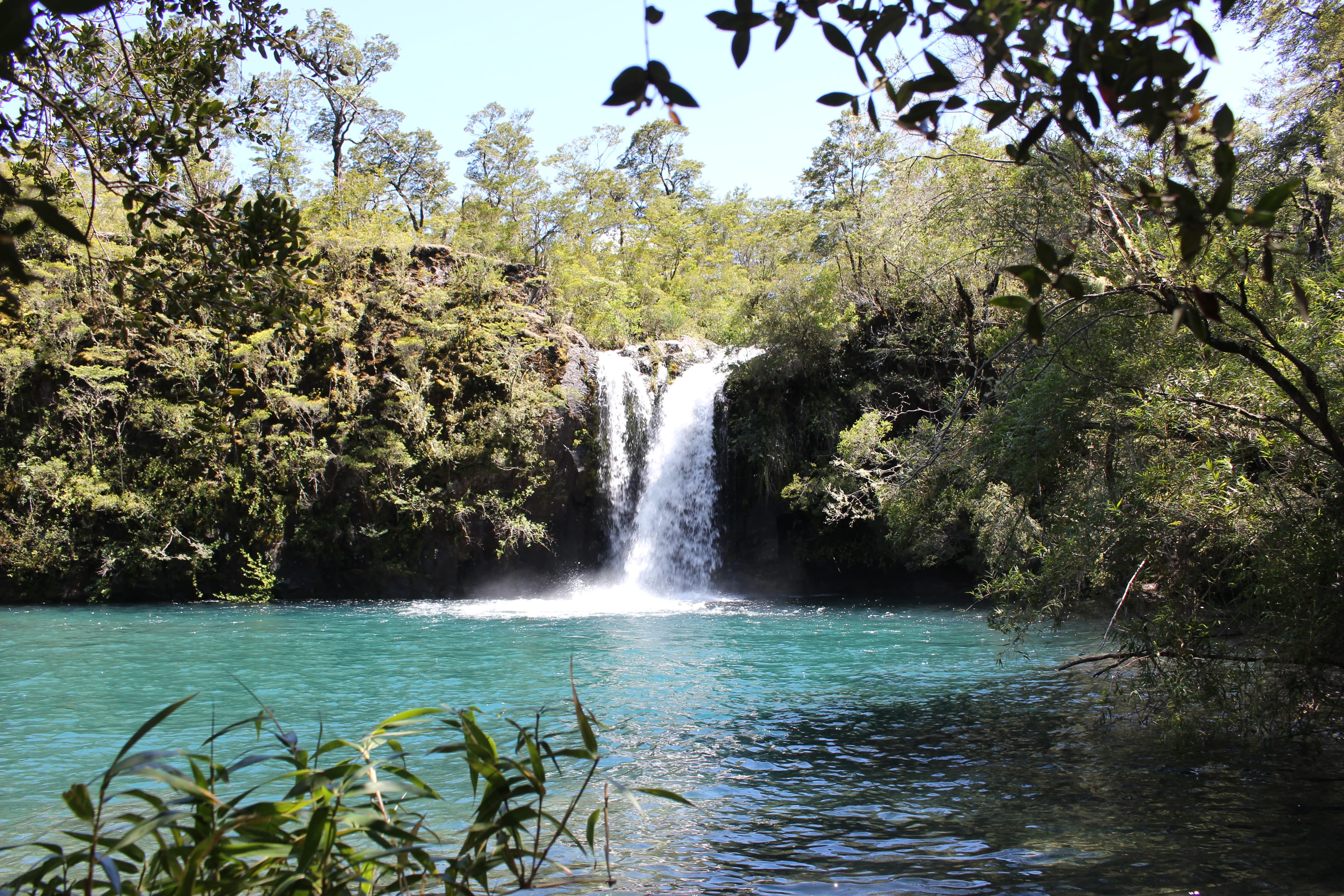 Calm waterfall at Saltos de Petrohué