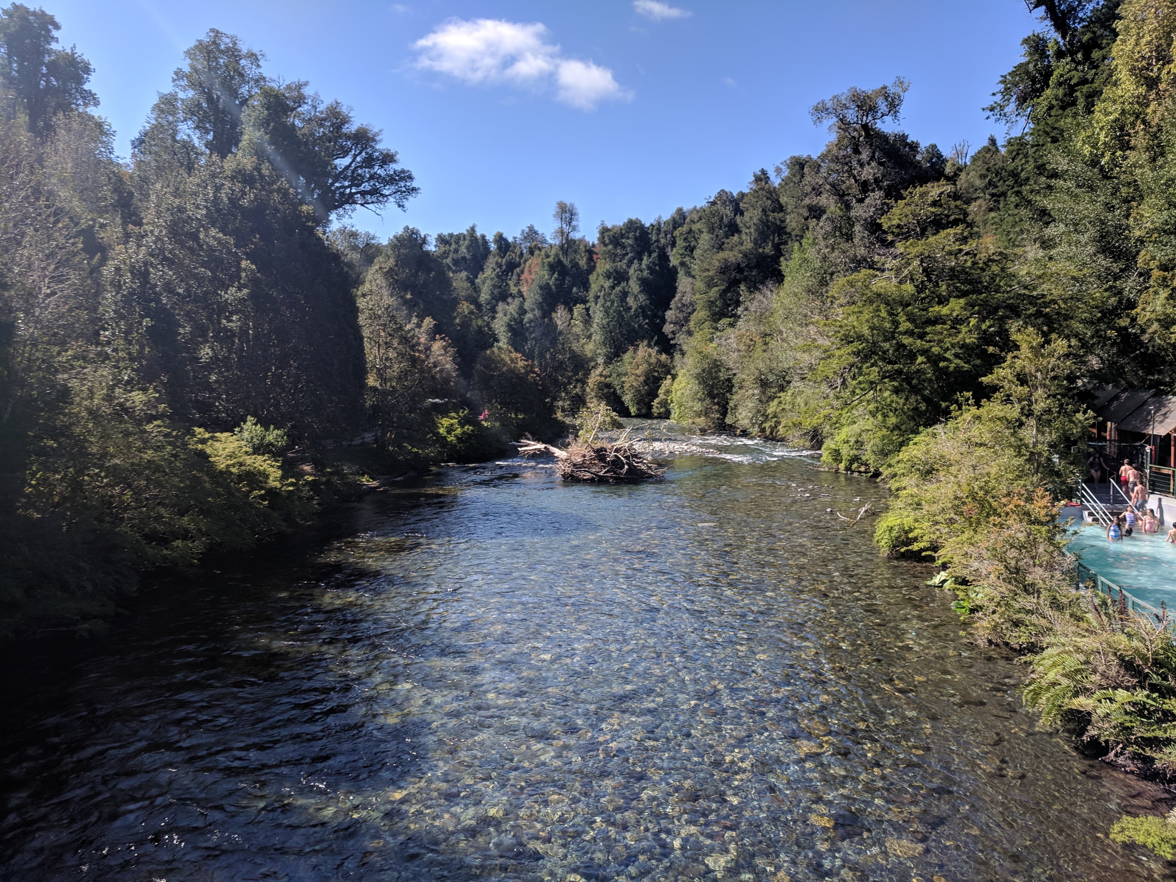 Calm river near the hot springs Calm river near the hot springs
