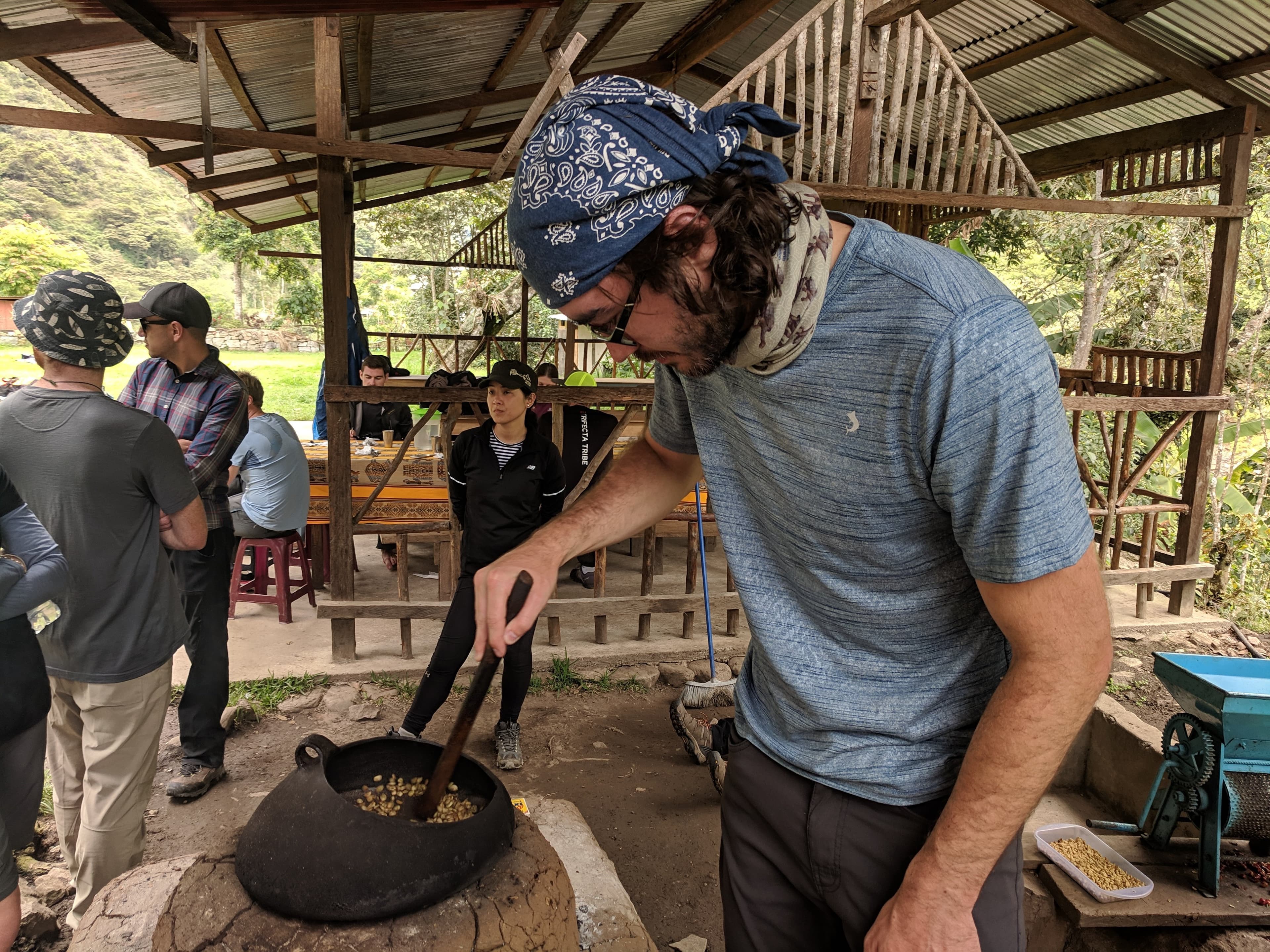 Gerrod roasting coffee beans