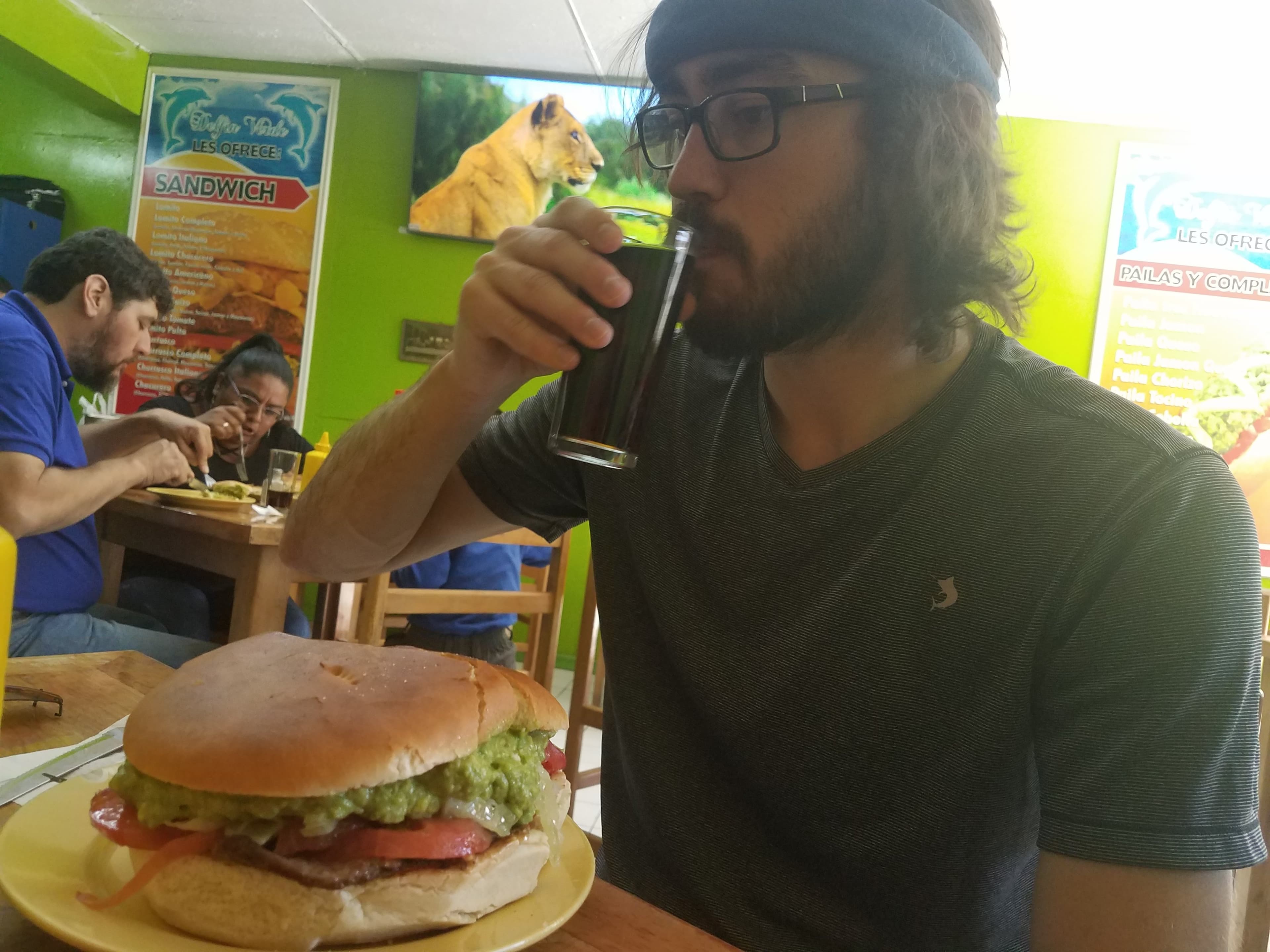 Gigantic sandwich. Gerrod for scale. Gigantic sandwich. Gerrod for scale.
