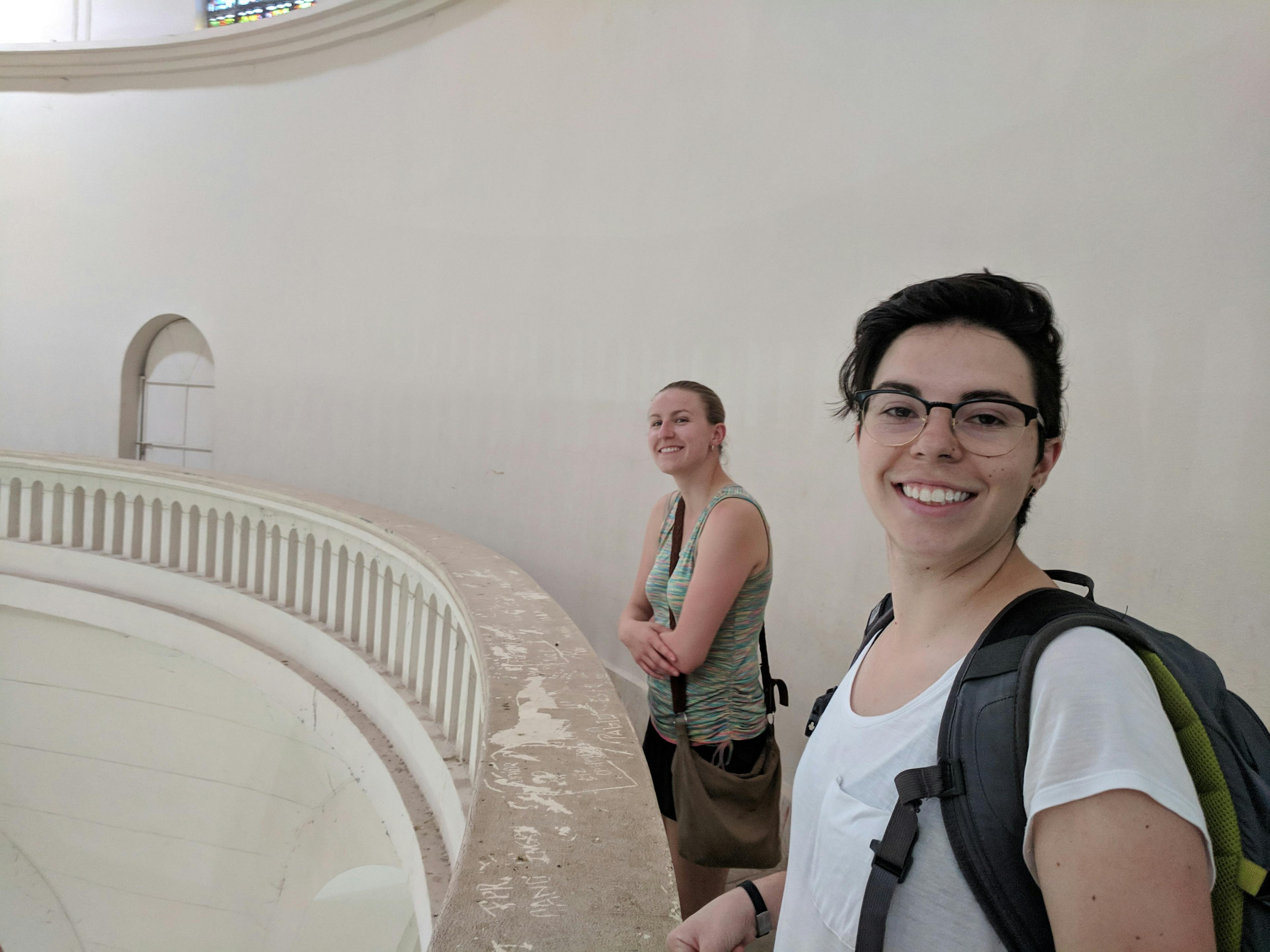 Liz and Lauren in the church rotunda